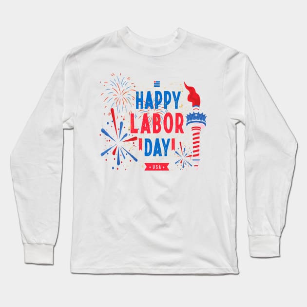 Happy Labor Day 2023 Long Sleeve T-Shirt by ahlama87